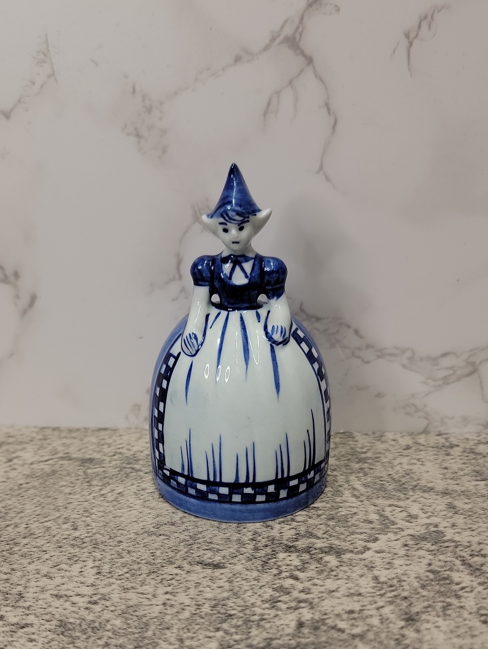Vintage Hand Painted Delfts Blauw Girl Bell